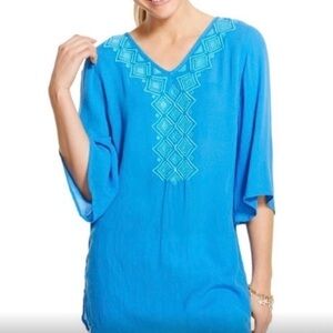 Lilly Pulitzer for Target blue gauze embroidered beach swim coverup